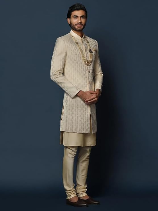 Men's Kurta Sherwani Churidar Set - Image 2