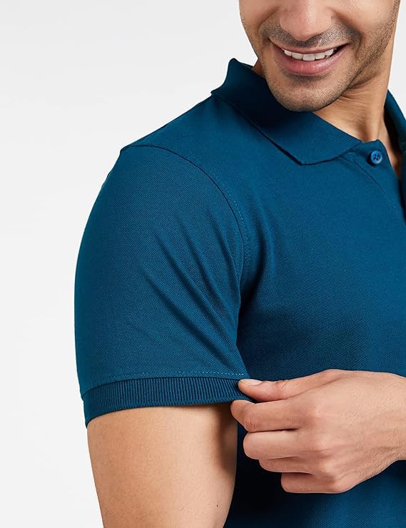 Symbol Men's Solid Cotton Rich Polo T Shirt - Image 4