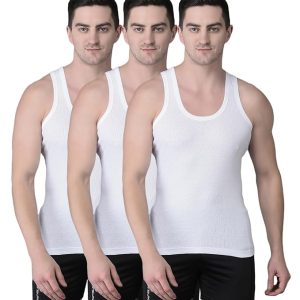 Men's White Pack of 3 Solid Cotton