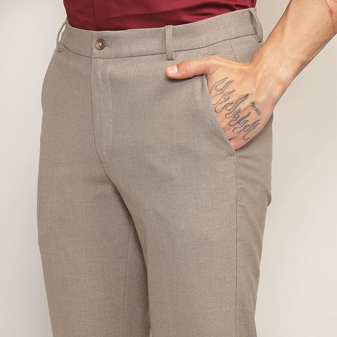 SUBTRACT Men 4 Way Stretch Wrinkle Free Slim Fit Formal Trouser with 2 inch Flexible Waistband | Men's Pants for Office or Party - Image 5