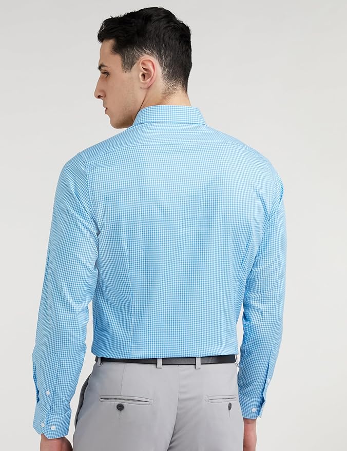 Van Heusen Formal Checkered Shirt for Men| Premium Cotton| Full Sleeves| Slim Fit |Breathable Fabric - Image 6