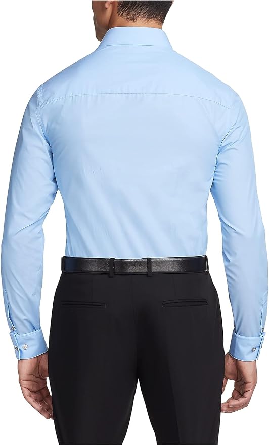 Kenneth Cole REACTION Unlisted Men's Slim Fit Solid Cotton Spread Collar Full Sleeves Formal Dress Shirt - Image 3