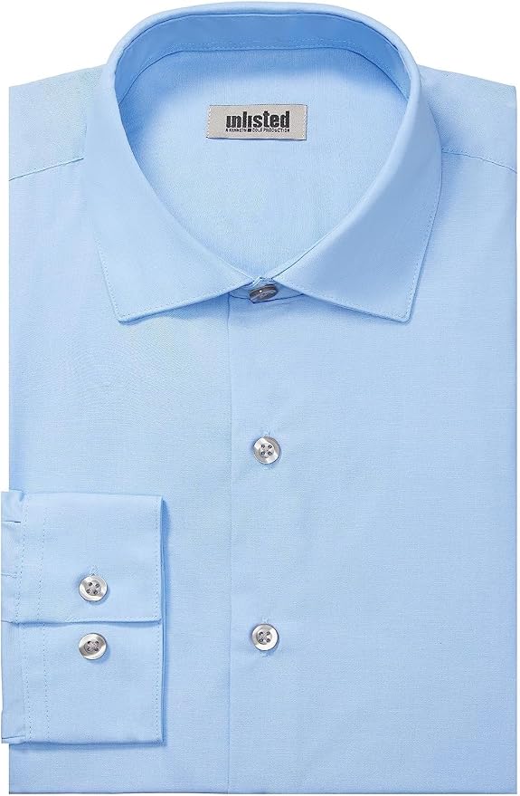 Kenneth Cole REACTION Unlisted Men's Slim Fit Solid Cotton Spread Collar Full Sleeves Formal Dress Shirt - Image 4