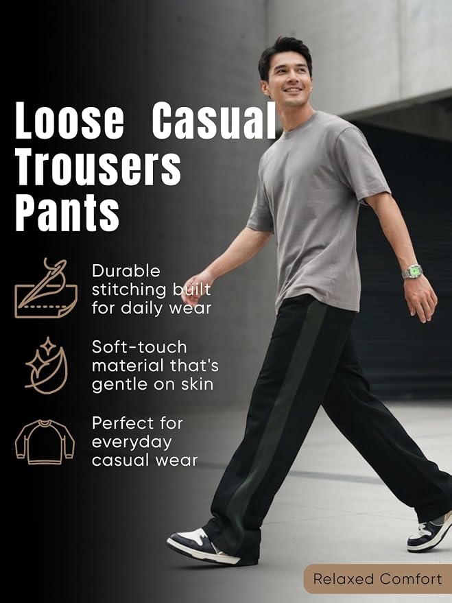 GRECIILOOKS Men's Loose Mid Rise Casual Trousers Pants | Regular | Sports Stylish Track Pant | Sweatpants (Available in Plus Size) - Image 4