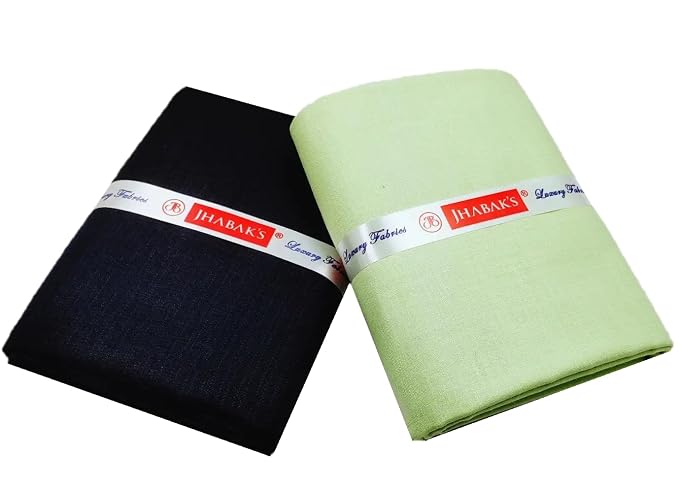 JHABAK'S Unstitched Premium Cotton Blend Solid Shirt & Trouser Fabric - 2.25 m Shirt Cloth - 1.20 m Pant Piece (Pack of 10) - Image 3