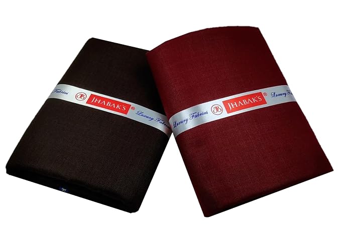 JHABAK'S Unstitched Premium Cotton Blend Solid Shirt & Trouser Fabric - 2.25 m Shirt Cloth - 1.20 m Pant Piece (Pack of 10) - Image 4