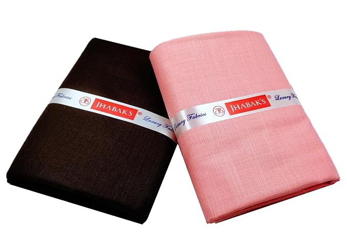 JHABAK'S Unstitched Premium Cotton Blend Solid Shirt & Trouser Fabric - 2.25 m Shirt Cloth - 1.20 m Pant Piece (Pack of 10) - Image 5